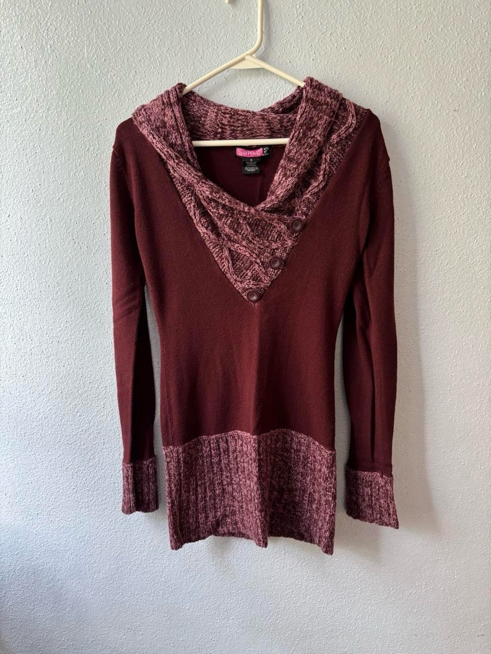 🍂🍁Y2K MAROON KNIT SWEATER